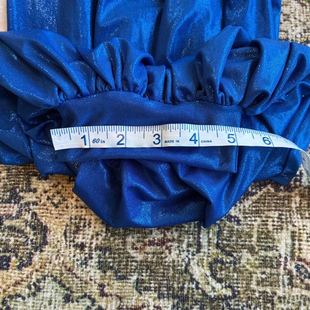 Hand Beaded Bedlah Blue Belly Dancing Costume Set Bra Top and Harem Pants